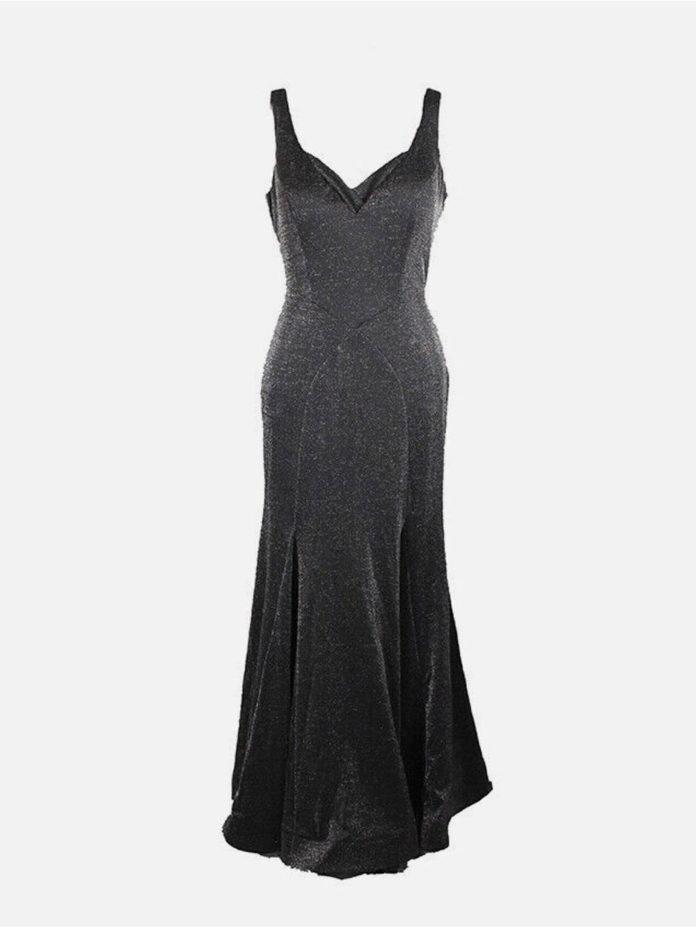 Xscape NWT Black Shimmer Maxi Gown - V-Neck Sleeveless
